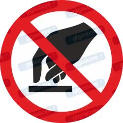  Érinteni - hozzányúlni tilos piktogram matrica P010 : Tábla-matrica mérete - 50 x 50 mm (4db), Tábla-matrica típusa - matrica