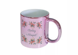  Nőnapi barackvirágos bögre : Bögre szín - Rózsaszín