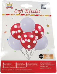 Lufi szett 30cm 6db fehér+piros