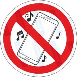  Mobil Telefon hang tilos piktogram matrica : Tábla-matrica mérete - 200 x 200 mm, Tábla-matrica típusa - matrica