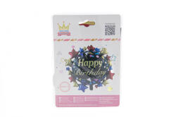  Fólia lufi 66x67cm szülinapos csillagokkal fekete