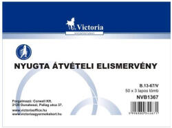 Victoria Nyugta átvételi elismervény B. 13-67/V 50x3 lap tömb