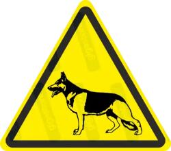  Kutya veszélye piktogram matrica : Tábla-matrica mérete - 50 x 44 mm (4db), Tábla-matrica típusa - matrica