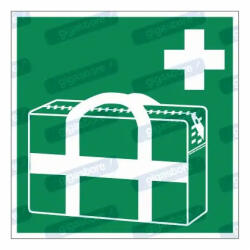 Elsősegély táska piktogram matrica E027 : Tábla-matrica mérete - 50 x 50 mm (4db), Tábla-matrica típusa - matrica
