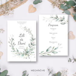  2 oldalas esküvői meghívó - Sablon 5