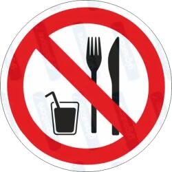  Étel ital - enni inni tilos piktogram matrica : Tábla-matrica mérete - 100 x 100 mm, Tábla-matrica típusa - matrica