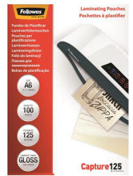 Meleglamináló fólia, 125 mic, A6, fényes, FELLOWES