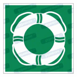  Vizi életmentő eszköz piktogram matrica E061 : Tábla-matrica mérete - 200 x 200 mm, Tábla-matrica típusa - matrica