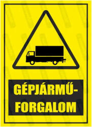  Gépjárműforgalom piktogram+felirat tábla matrica : Tábla-matrica mérete - A4 / 210 x 297 mm, Tábla-matrica típusa - 3mm pvc tábla