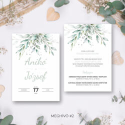  2 oldalas esküvői meghívó - Sablon 2
