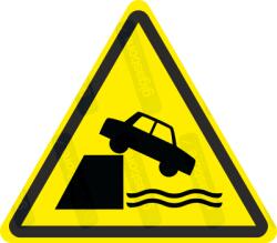  Korlát hiányának veszélye piktogram matrica W051 : Tábla-matrica mérete - 150 x 131 mm, Tábla-matrica típusa - matrica