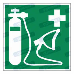  Oxigén palack piktogram matrica E028 : Tábla-matrica mérete - 200 x 200 mm, Tábla-matrica típusa - matrica