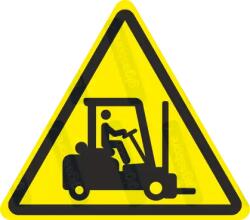 Targonca - Munkagép veszélye piktogram matrica : Tábla-matrica mérete - 50 x 44 mm (4db), Tábla-matrica típusa - matrica