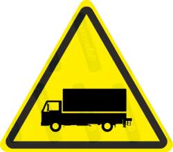  Gépjármű - Teherautó közlekedés veszélye piktogram matrica : Tábla-matrica mérete - 50 x 44 mm (4db), Tábla-matrica típusa - matrica