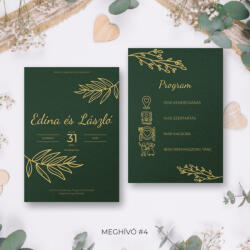  2 oldalas esküvői meghívó - Sablon 4
