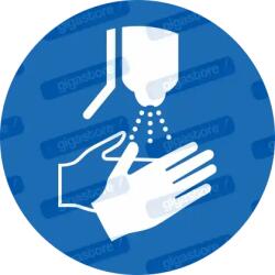  Használjon kézfertőtlenítőt piktogram matrica M061 : Tábla-matrica mérete - 50 x 50 mm (4db), Tábla-matrica típusa - matrica