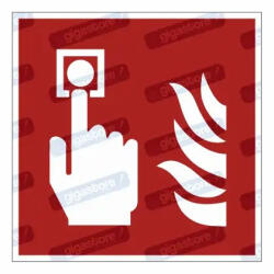  Tűzjelző piktogram matrica F005 : Tábla-matrica mérete - 50 x 50 mm (4db), Tábla-matrica típusa - matrica