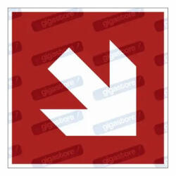  Tűzvédelmi vészkijárat nyíl piktogram matrica : Tábla-matrica mérete - 50 x 50 mm (4db), Tábla-matrica típusa - matrica