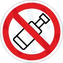  Üveget tilos piktogram matrica : Tábla-matrica mérete - 50 x 50 mm (4db), Tábla-matrica típusa - matrica