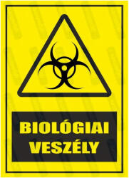  Biológiai veszély piktogram+felirat tábla matrica : Tábla-matrica mérete - 350 x 500 mm, Tábla-matrica típusa - 3mm pvc tábla