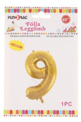 Fundrag fóliás szám lufi 40in, arany-9