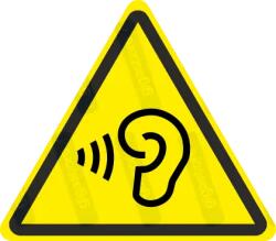  Magas hanghatás veszélye piktogram matrica W087 : Tábla-matrica mérete - 200 x 175 mm, Tábla-matrica típusa - matrica