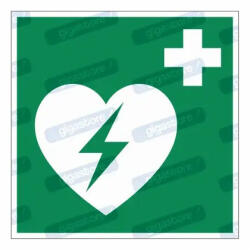  Automata defibrillátor piktogram matrica E010 : Tábla-matrica mérete - 100 x 100 mm, Tábla-matrica típusa - matrica