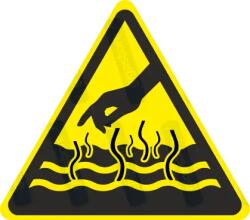  Forró folyadék vagy gőz veszélye piktogram matrica : Tábla-matrica mérete - 200 x 175 mm, Tábla-matrica típusa - matrica