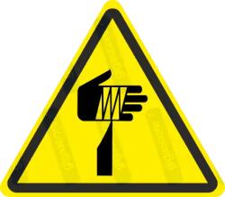  Éles tárgy veszélye piktogram matrica W022 : Tábla-matrica mérete - 50 x 44 mm (4db), Tábla-matrica típusa - matrica