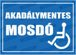  Akadálymentes mosdó piktogram+felirat tábla matrica : Tábla-matrica mérete - 350 x 500 mm, Tábla-matrica típusa - 3mm pvc tábla