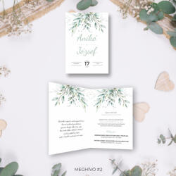  4 oldalas esküvői meghívó - Sablon 2
