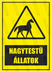 Nagytestű állatok piktogram+felirat tábla matrica : Tábla-matrica mérete - A4 / 210 x 297 mm, Tábla-matrica típusa - 3mm pvc tábla