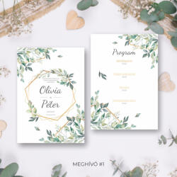  2 oldalas esküvői meghívó - Sablon 1