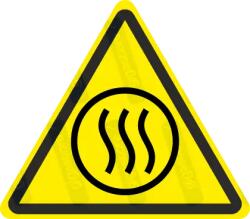  Forró tartalom vagy összetevő veszélye piktogram matrica ISO 7010 W079 : Tábla-matrica mérete - 200 x 175 mm, Tábla-matrica típusa - matrica