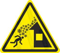  Tetőről eső hó veszélye piktogram matrica ISO 7010 W040 : Tábla-matrica mérete - 100 x 87 mm, Tábla-matrica típusa - matrica