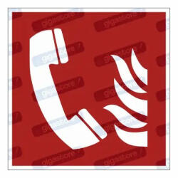  Tűzvészhelyzeti telefon piktogram matrica F006 : Tábla-matrica mérete - 50 x 50 mm (4db), Tábla-matrica típusa - matrica