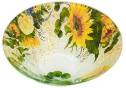  IRIS üveg tálka mély, napraforgó mintás 14, 5cm (102054)