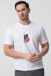 JACK & JONES Jack & Jones, Varenna kerek nyakú mintás póló, Fehér, M (12273162-BRIGHT-WHITE-M)