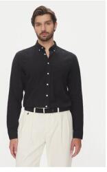 Lindbergh Férfi Ing, 30-203344B, Len/Pamut, M INTL, Fekete (0000304879029_M)