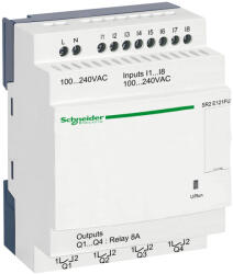 Schneider Electric Zelio Logic - SR2E121FU - programozható relé, kompakt, kijelző nélkül, 8 DI, 4 DO relés, belső órával, 230 VAC (SR2E121FU)
