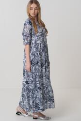 Benetton United Colors of Benetton, Bő fazonú virágmintás ruha, Fehér, Sötétkék, M (4ENDDV0BT-71T-M)