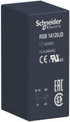 Schneider Electric Harmony Electromechanical Relays - RSB1A120JD - RSB interfész relé, 1CO, 12A, 12VDC (RSB1A120JD)