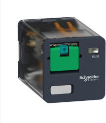 Schneider Electric Harmony Electromechanical Relays - RUMC21JD - RUM univerzális relé, hengeres, 2CO, 10A, 12VDC, tesztgomb (RUMC21JD)