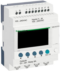 Schneider Electric Zelio Logic - SR2B121FU - programozható relé, kompakt, LCD kijelző, 8 DI, 4 DO relés, belső órával, 230 VAC (SR2B121FU)