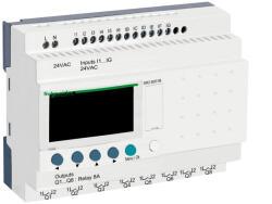 Schneider Electric Zelio Logic - SR2B201B - programozható relé, kompakt, LCD kijelző, 12 DI, 8 DO relés, belső órával, 24 VAC (SR2B201B)