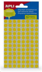 APLI 8 mm kör, kézzel írható etikett, sárga 288 darab (LCA2044) (LCA2044)