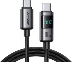 JOYROOM S-A16 Pro Prism sorozat 100W USB-C kábel - USB-C digitális kijelzővel 1, 2m - Fekete