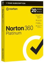 Symantec Antivirus Norton 360 Platinum, Backup 100GB, 1 An, 20 Dispozitive, 1 Utilizator (Norton 21428066)