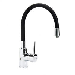  MINOTTI TUBO flexibilis mosogatócsaptelep, 3 csöves, fekete szilikon (6128-3B)