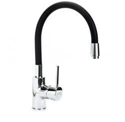  MINOTTI TUBO flexibilis mosogatócsaptelep, 2 csöves, fekete szilikon (6128B)